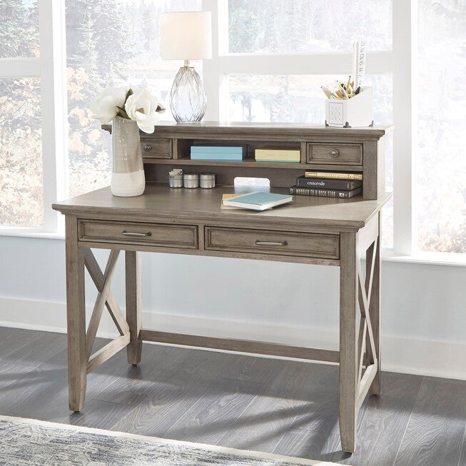 Mountain Lodge Student Desk with Hutch , MULTI GRAY, hi-res image number null