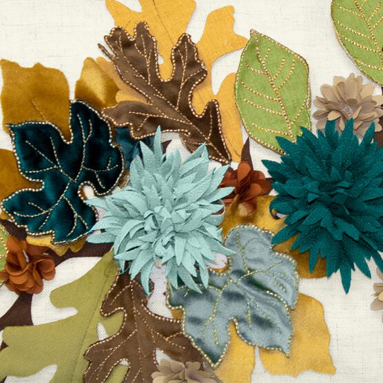 Harvest Dimensional Leaves Lumbar Decorative Pillow , , alternate image number null