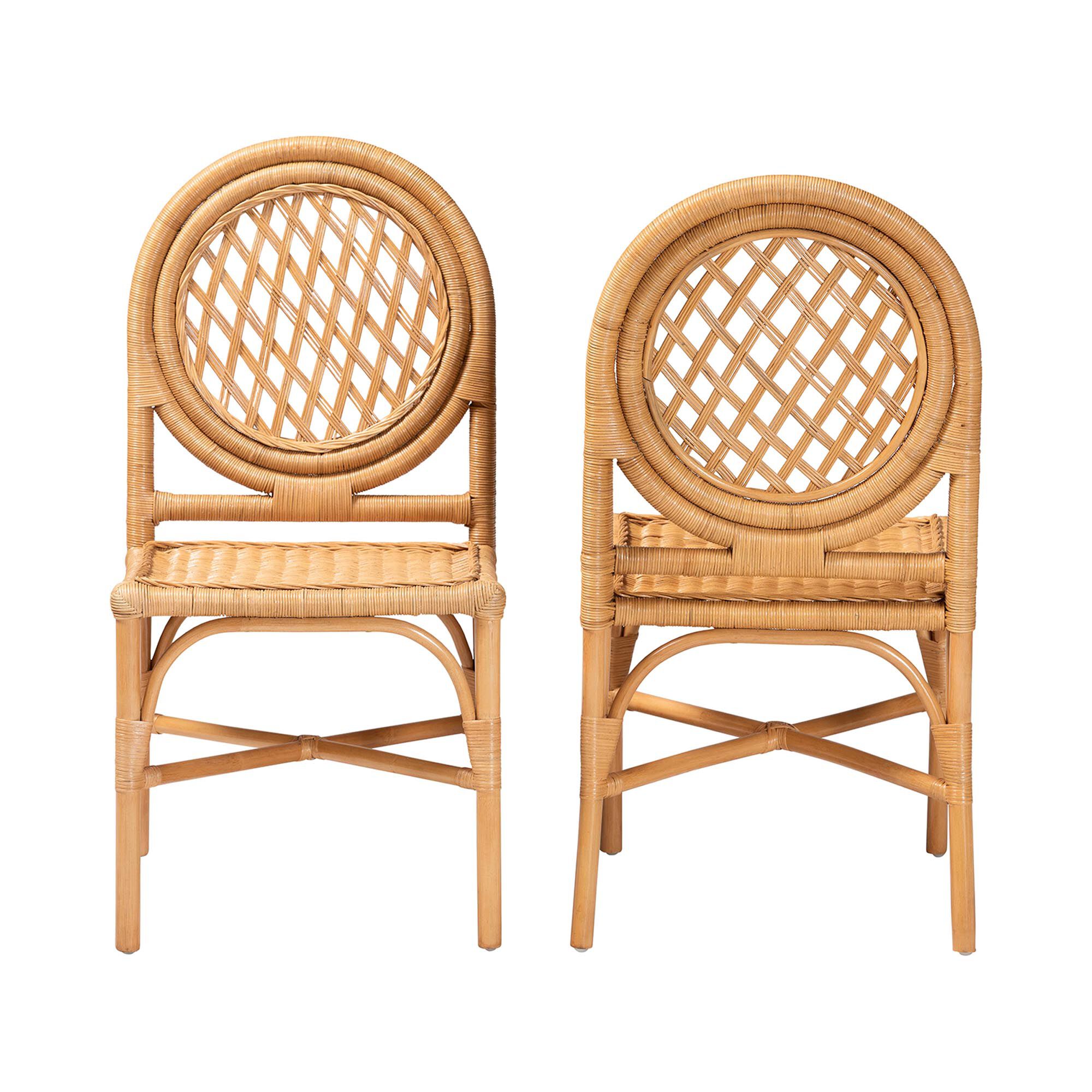 Oxford Natural Rattan Dining Chair, LIGHT HONEY, alternate image number 2
