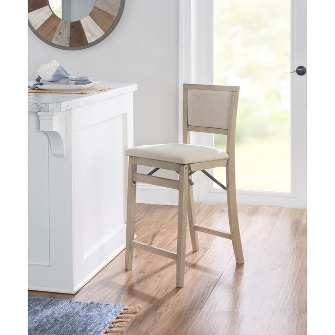 Keira Grey Wash Pad Back Folding Cnter Folding Stools, , alternate image number 13