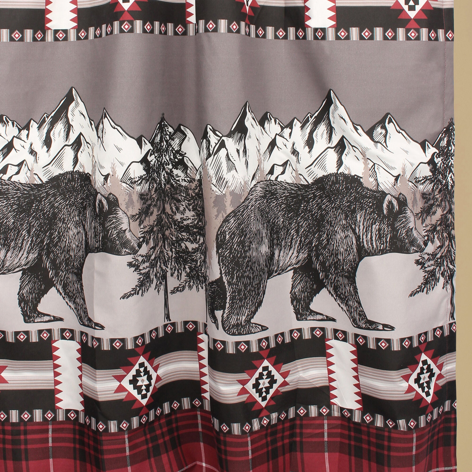 Timberline Window Curtain Panels, Set of 2, 84 inches, RED, alternate image number 3