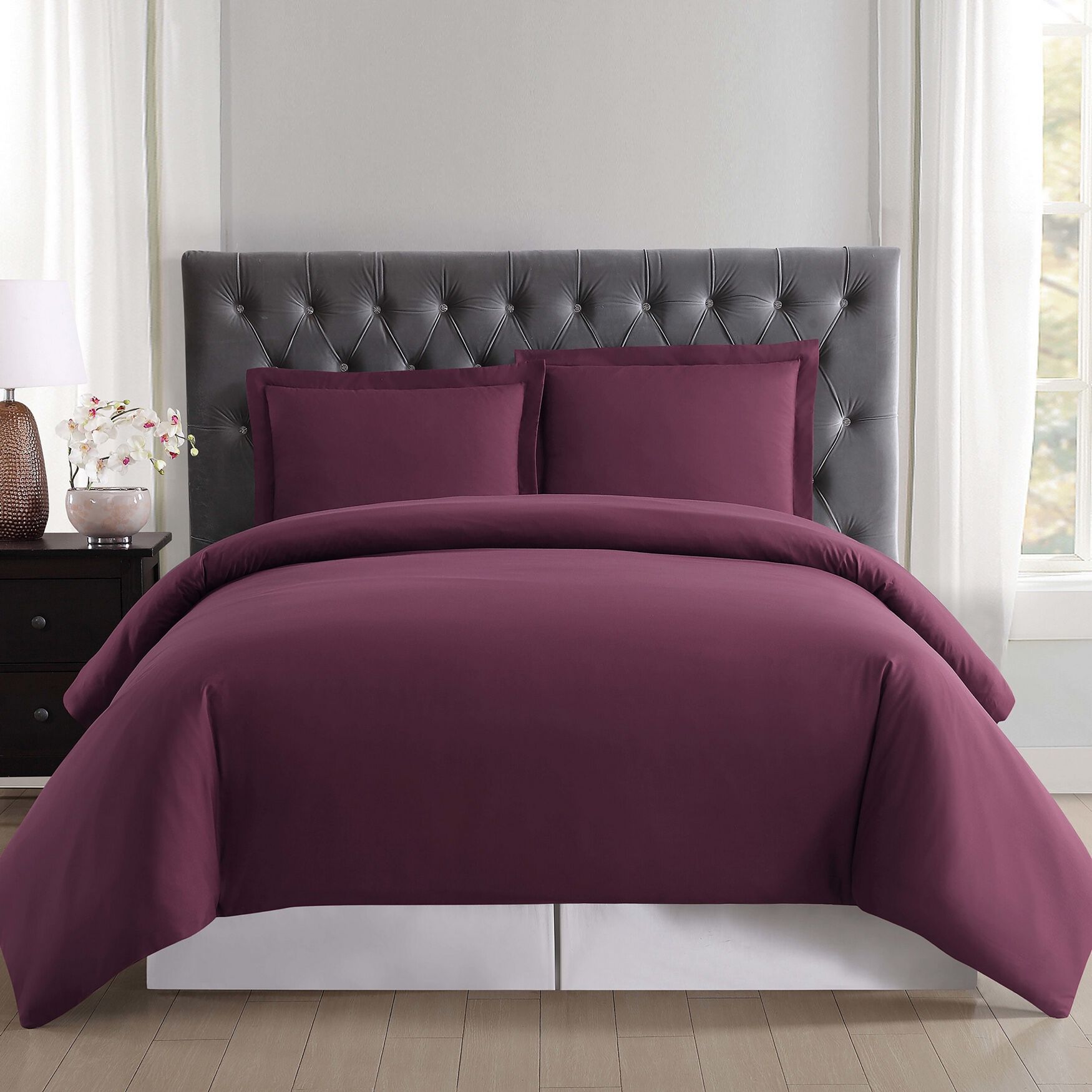 Everyday Duvet Set, BURGUNDY, hi-res image number 0