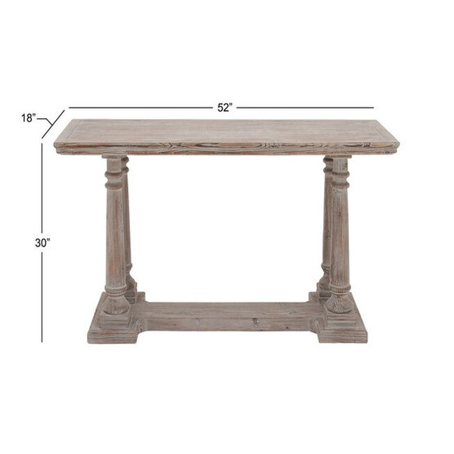 Light Brown Rustic Wood Console Table, 30 x 52, , alternate image number 3