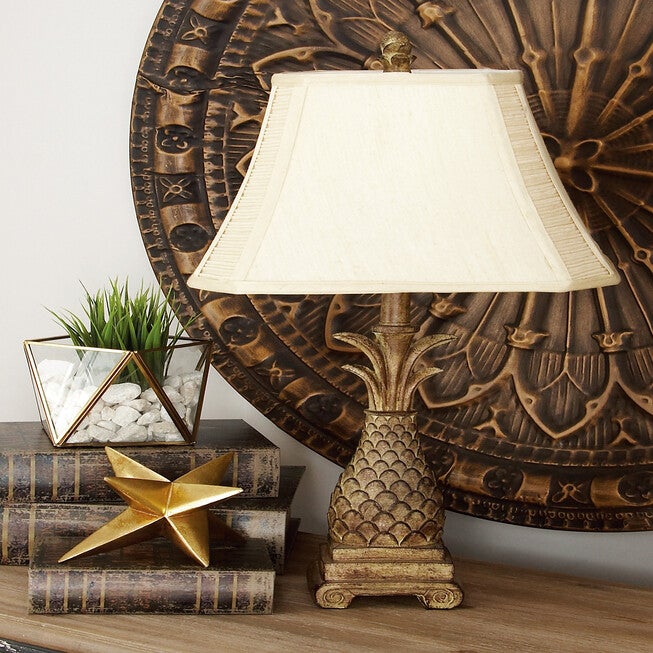 Set Of 2 Brown Polystone Tuscan Table Lamp, , alternate image number null