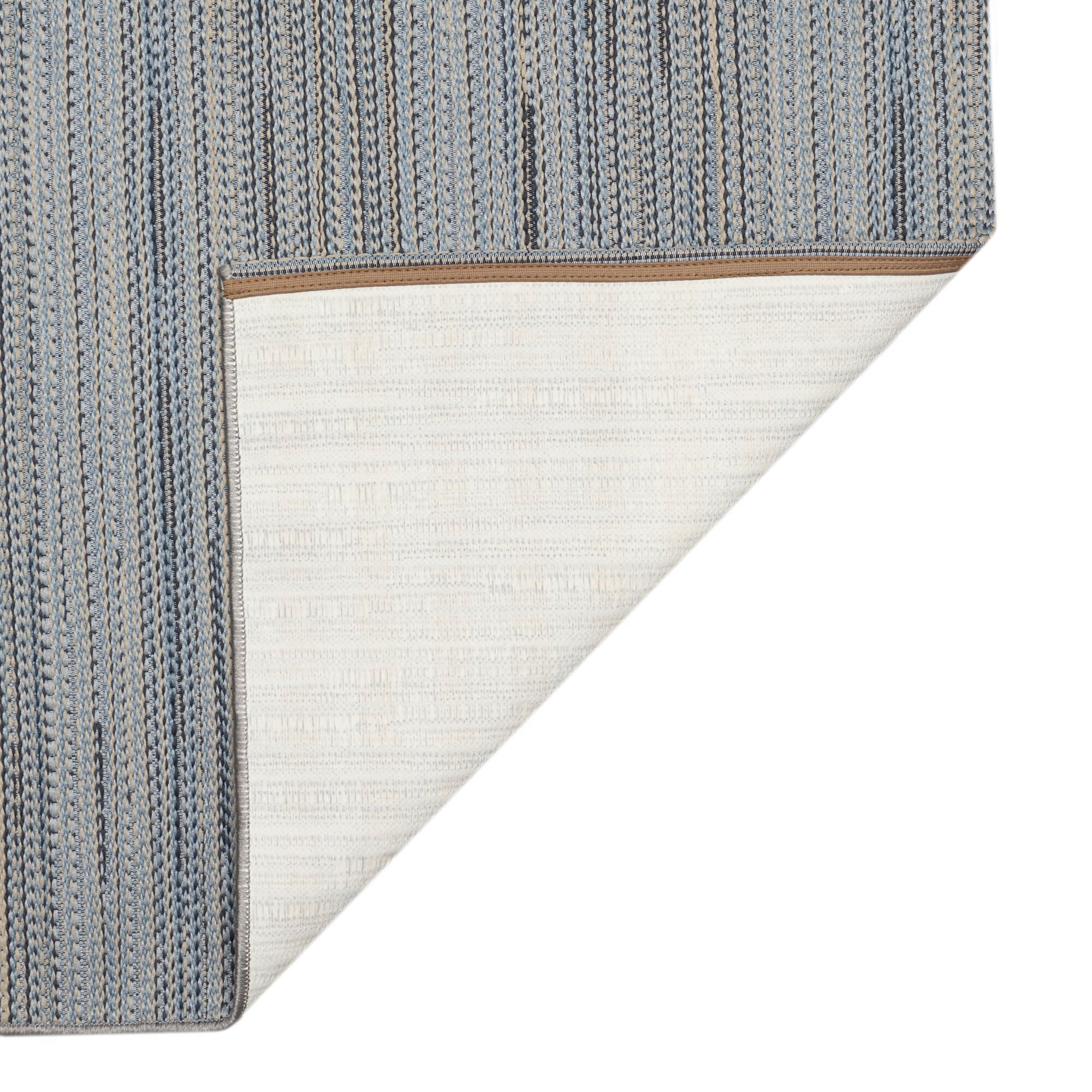 Liora Manne Miranda Tweed Stripe Indoor/Outdoor Area Rug Aqua 2' x 2 feet 10 inches, DENIM, on-hover image number 1