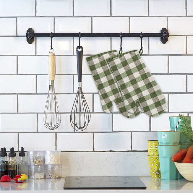 Buffalo Check Oven Mitt 7-in x 13-in - Set of Two, , alternate image number null