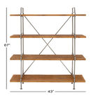 Dark Brown Wood Industrial Shelving Unit, 67 " x 43 " x 16 ", , alternate image number null