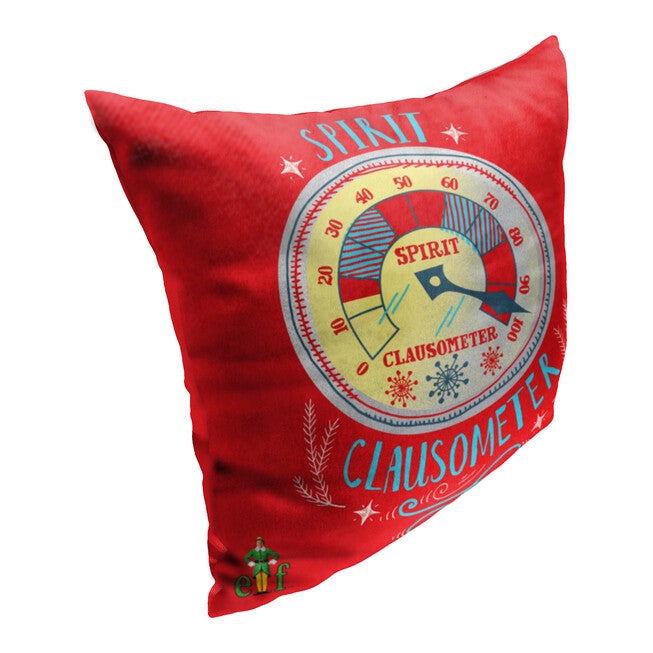 Wb Elf Spirit Clausometer Printed Throw Pillow, , on-hover image number null