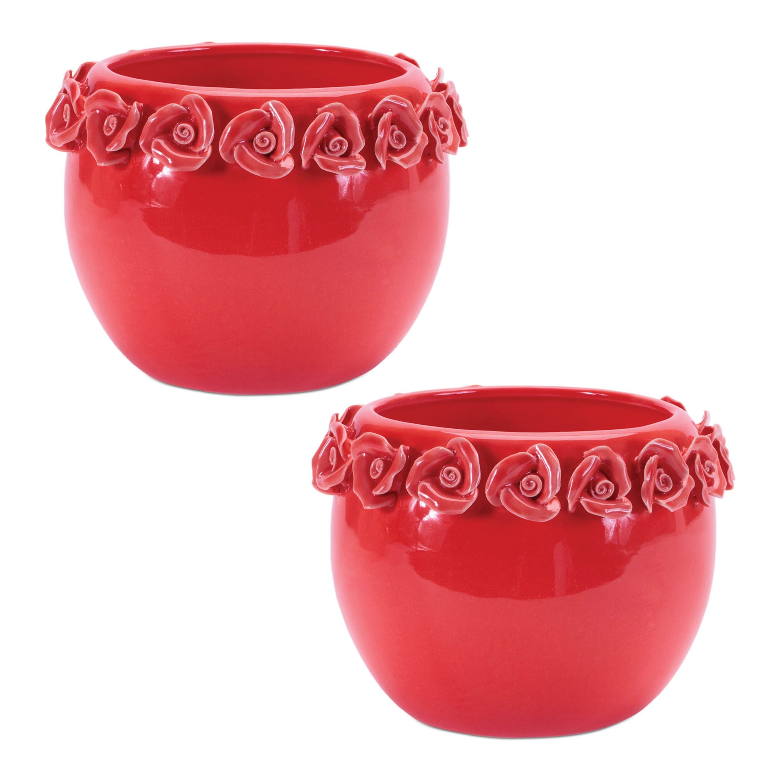 Storeware Bud Vase with Floral Accent Set of 2, PINK, alternate image number 3