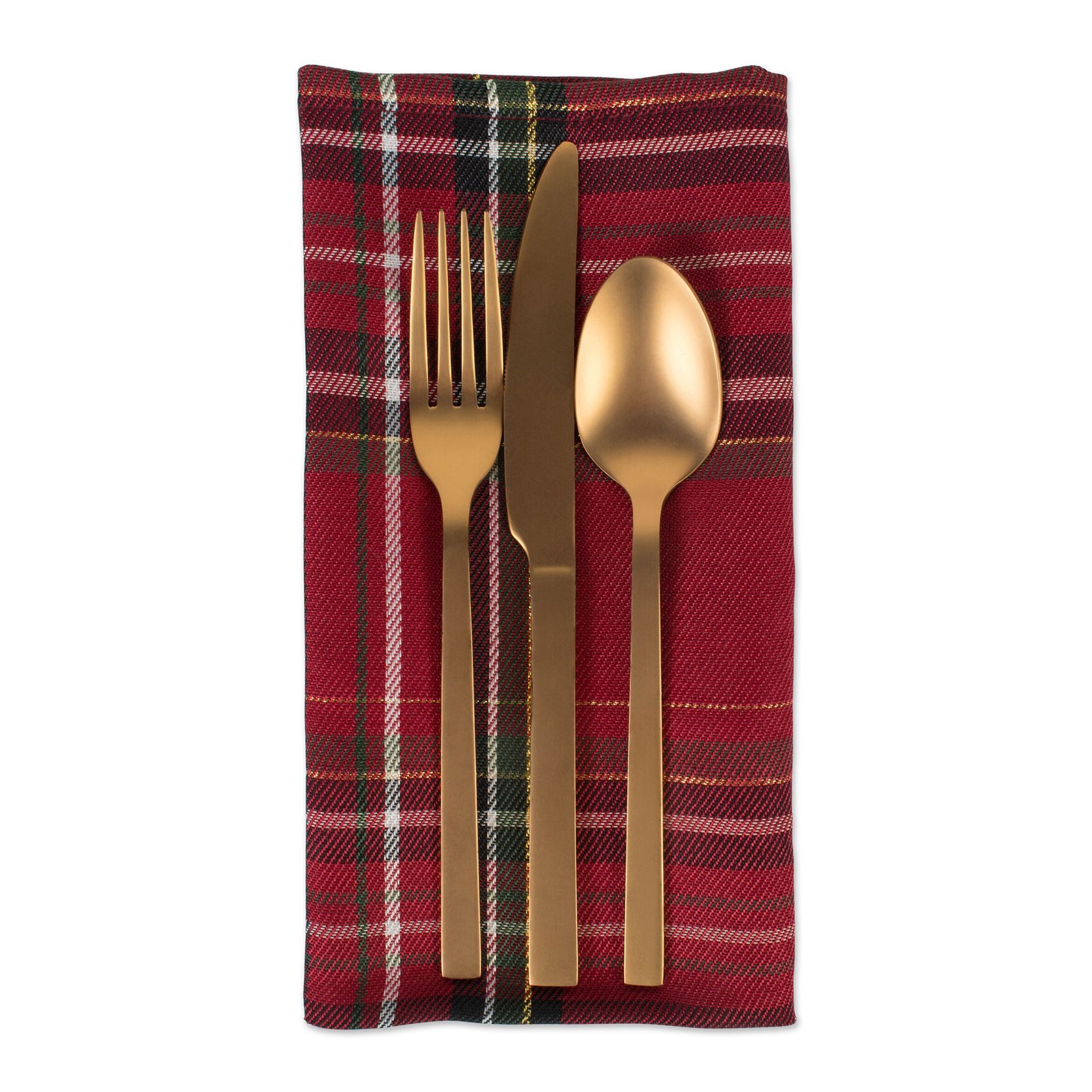 Holiday Metallic Plaid Napkin, Set of 6, , alternate image number 4