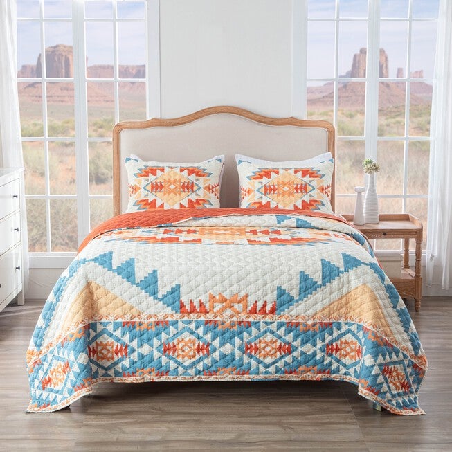 Horizon Quilt And Pillow Sham Set, SUNSET, hi-res image number 0