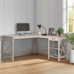 Honduras L-Shape Desk with 1 Drawer and 1 Open Shelf