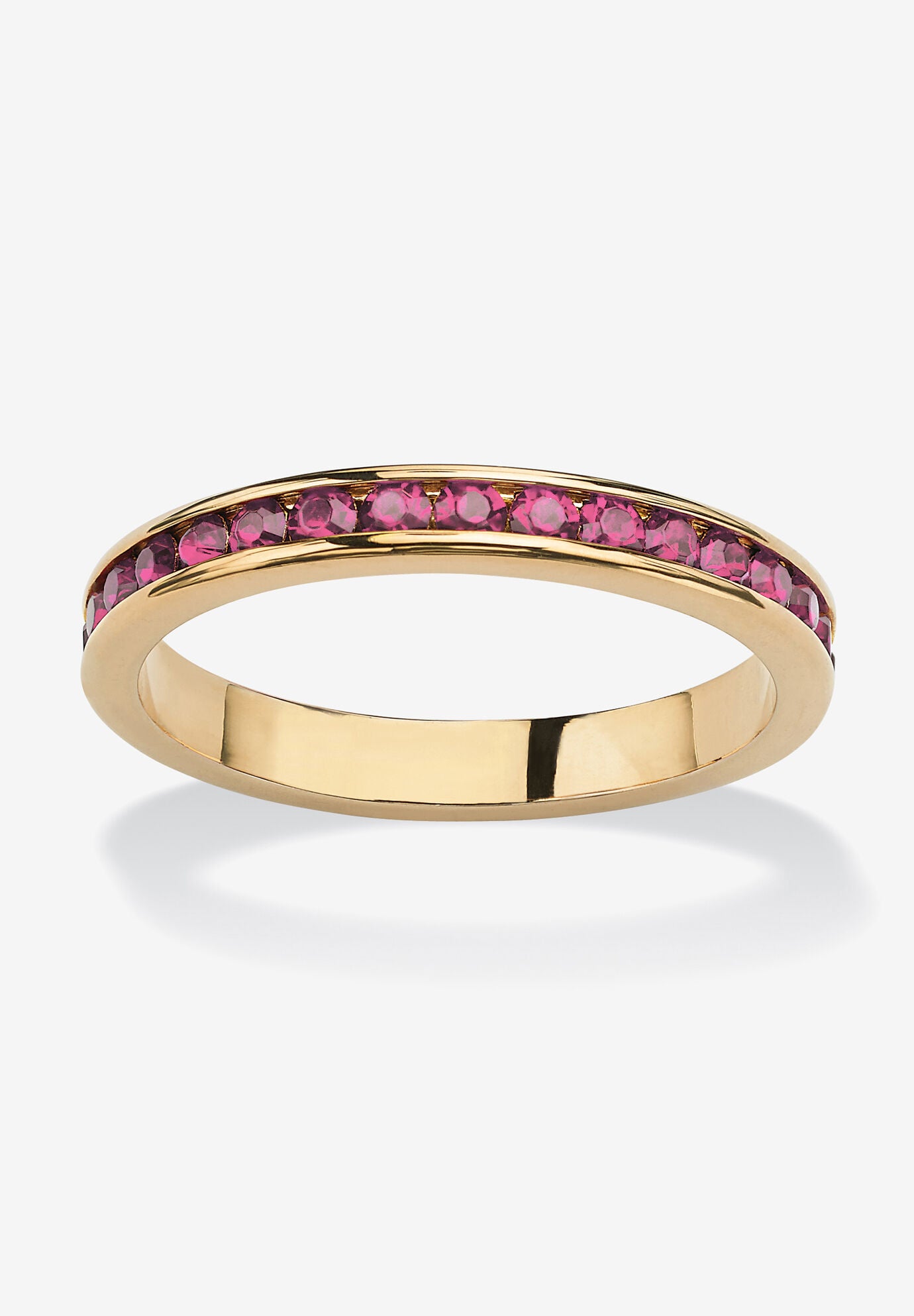 Yellow Gold Plated Simulated Birthstone Eternity Ring, JUNE, hi-res image number 0