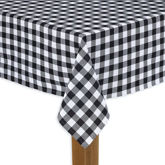 BUFFALO CHECK TABLECLOTHS, BLACK, hi-res image number null