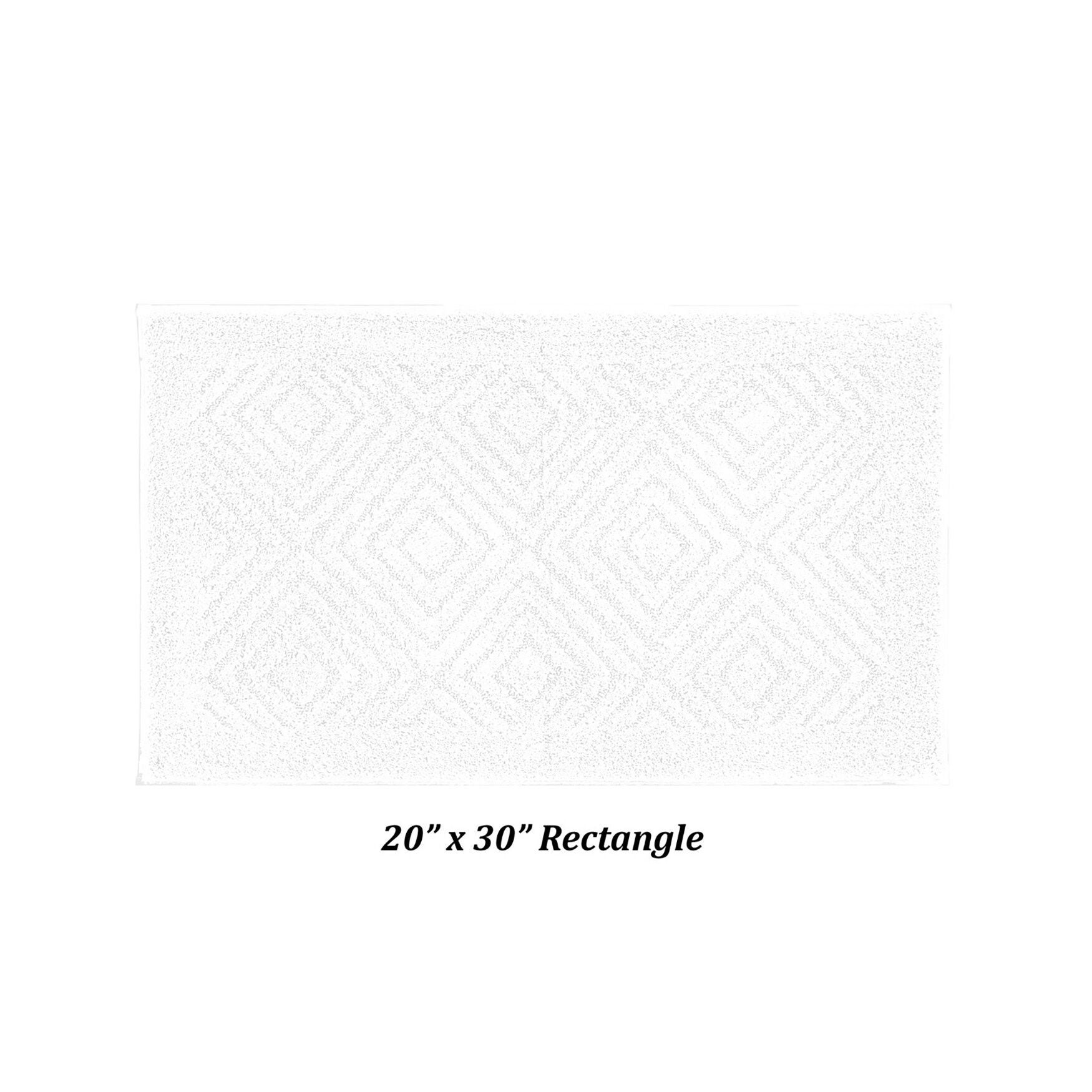 Trier Collection 25% Cotton & 75% Polyester 20 inches X 30 inches Rectangle Bath Rug, WHITE, hi-res image number 0