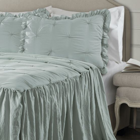 Ravello Pintuck Ruffle Skirt Bedspread 3 Pc Set, , alternate image number null