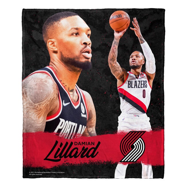 Nba 575 Trailblazers - Damian Lillard Silk Touch Throw Blanket, MULTI, hi-res image number null