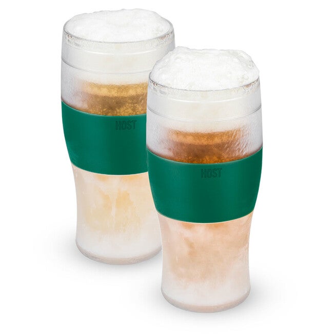 Beer Freeze Cooling Cups In Green (Set Of 2) By, GREEN, hi-res image number null