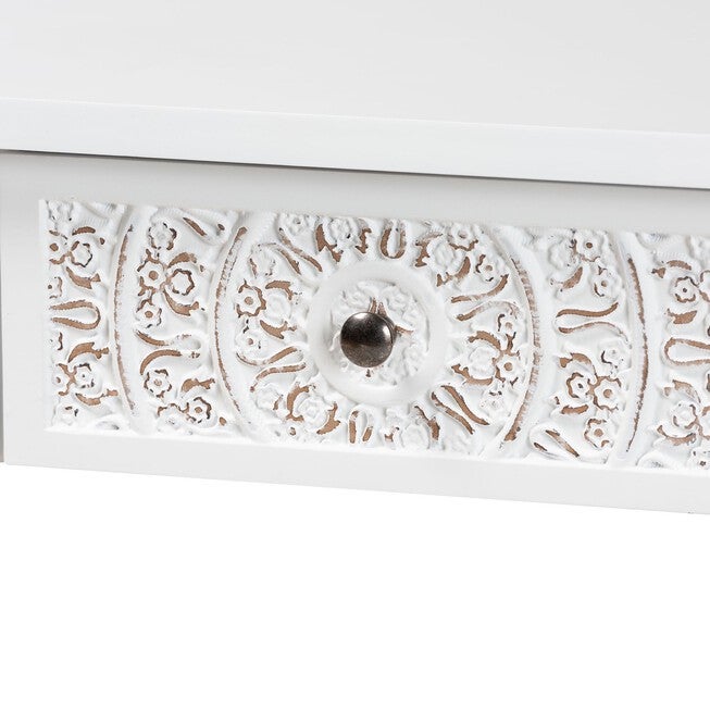 Yelena Classic And Traditional White Finished Wood 2-Drawer Console Table, , alternate image number null