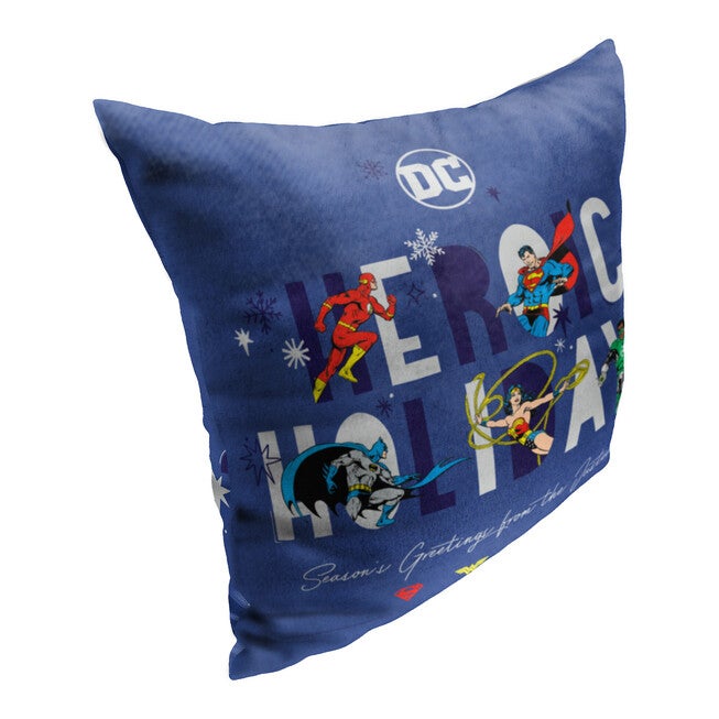 Wb Dc Justice League Heroic Holidays Printed Throw Pillow, , on-hover image number null