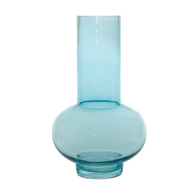 Vase (Set of 2) 7 inchesD x 11.75 inchesH Glass, BLUE, hi-res image number 0
