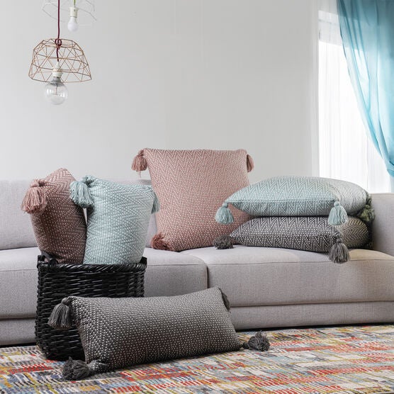 Herringbone Euro Tassel Throw Pillow, , alternate image number null