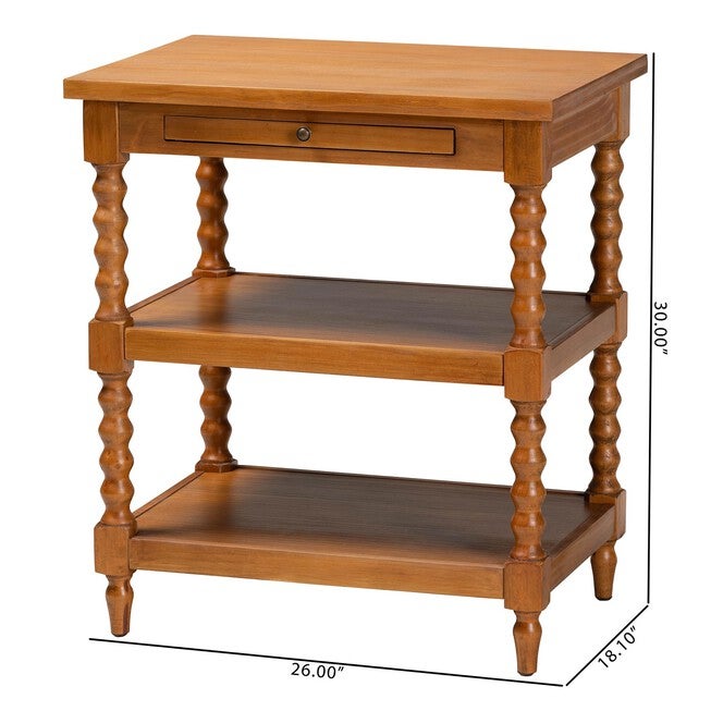 Imogene Retro-Modern Walnut Brown Finished Wood End Table, , alternate image number 8