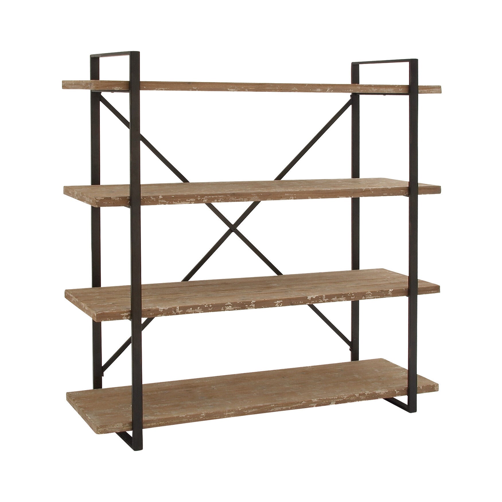 Brown Wood Industrial Shelving Unit, 67 inches x 47 inches x 14 inches, , on-hover image number 1