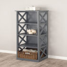 Grey Wood Traditional Shelving Unit, 51 " x 16 " x 12 ", , alternate image number null