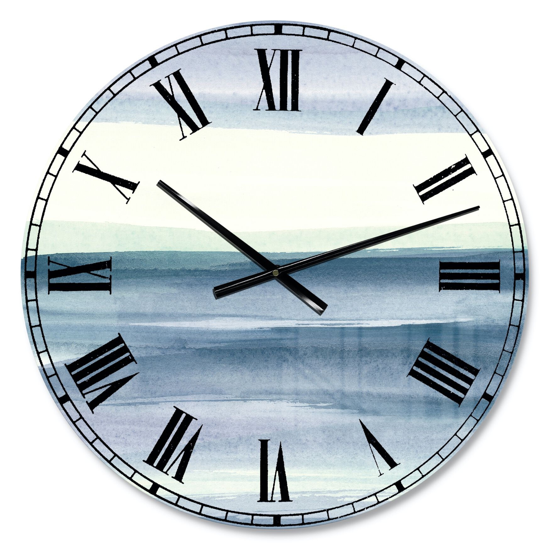 Mint Indigo Dawn I Farmhouse Wall Clock, , alternate image number 1