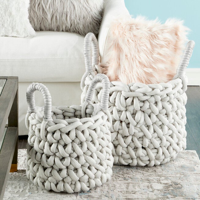 Cosmoliving By Cosmopolitan Set Of 2 Basket Storage Basket, , alternate image number 8