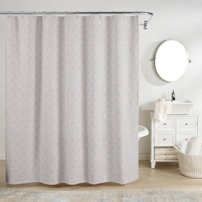 Bogart European Matelassé Shower Curtain, GREY, hi-res image number null