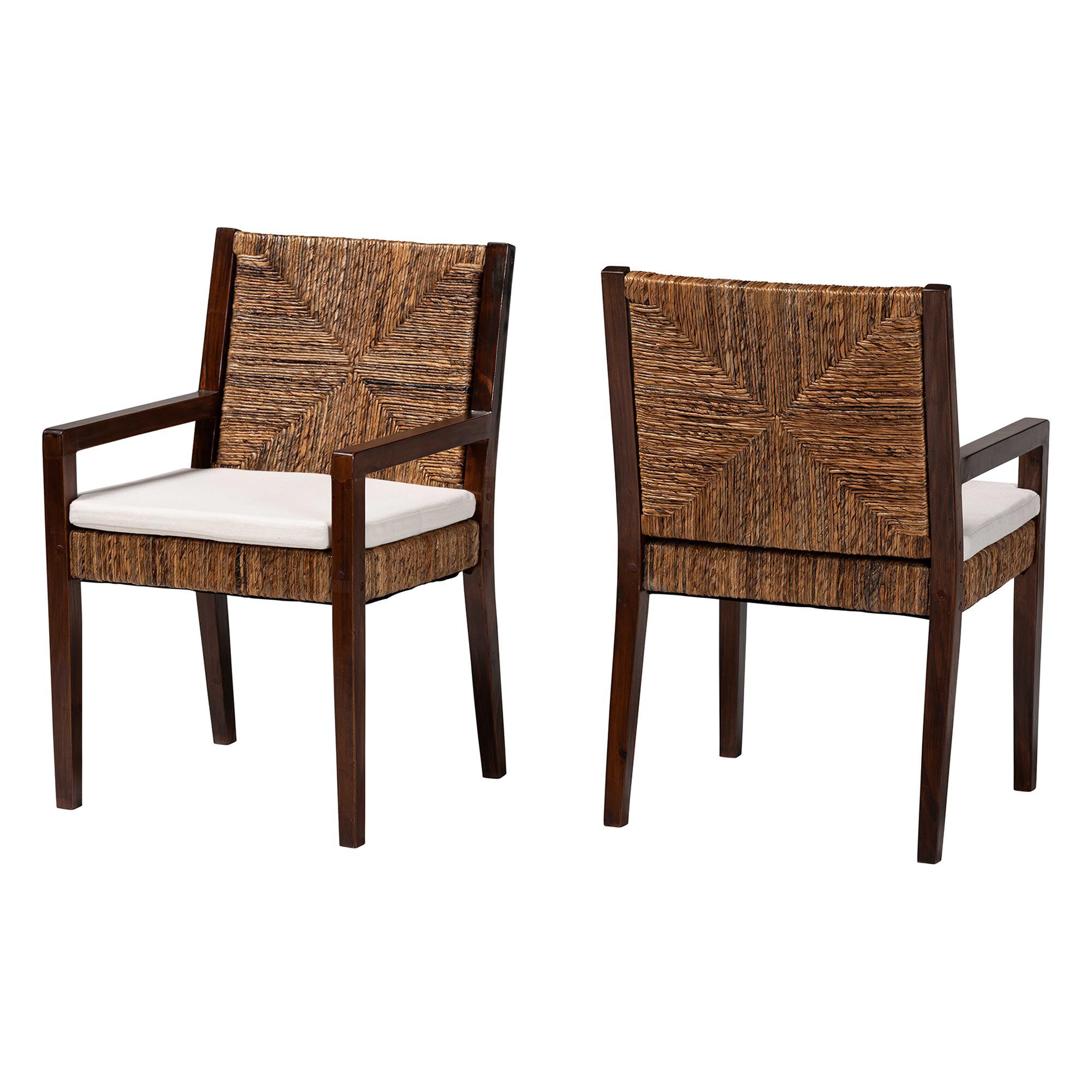 Cordoba 2-Piece Handwoven Seagrass Armchairs, BROWN, alternate image number 1
