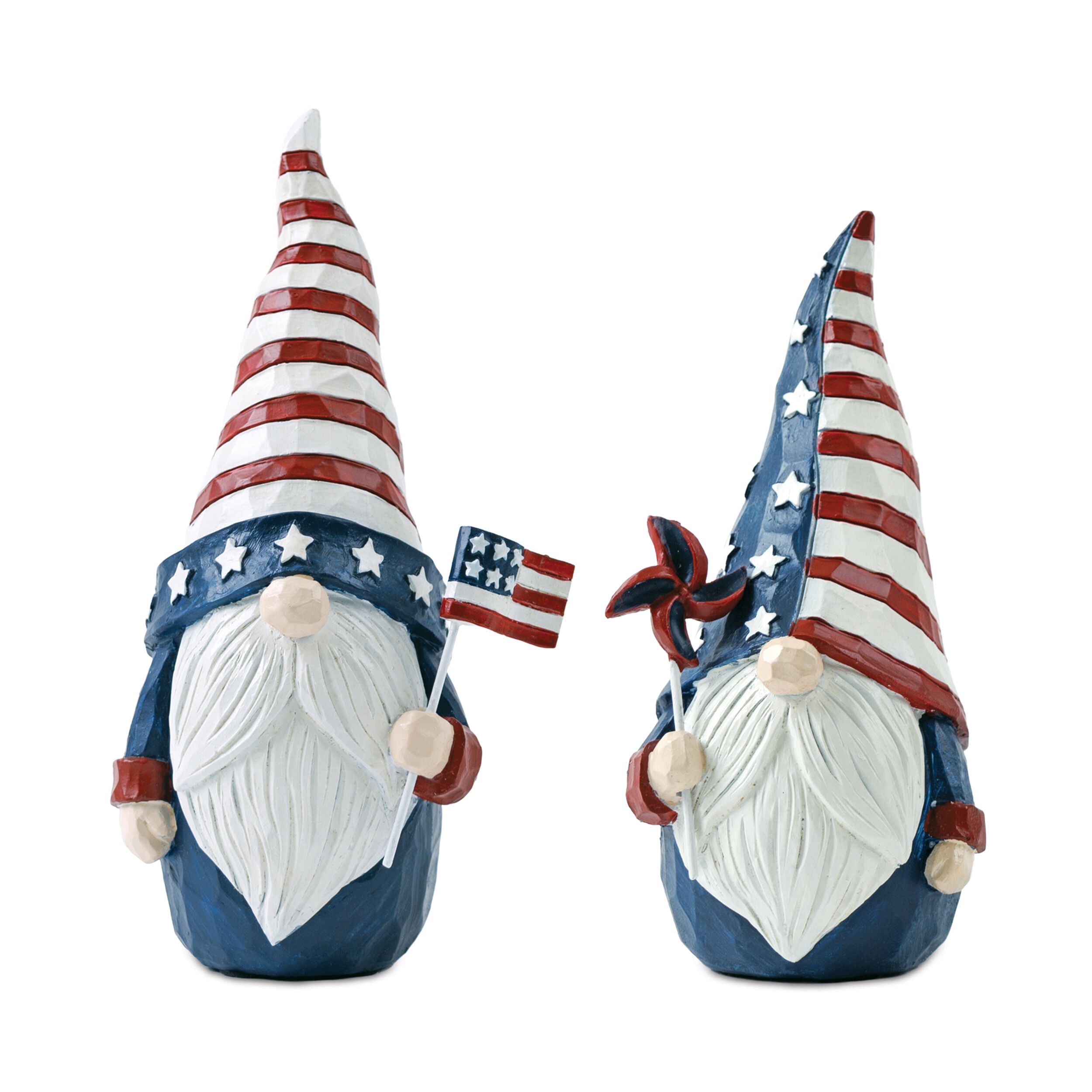 Americana Gnome Figurine (Set of 2), RED WHITE BLUE, hi-res image number 0