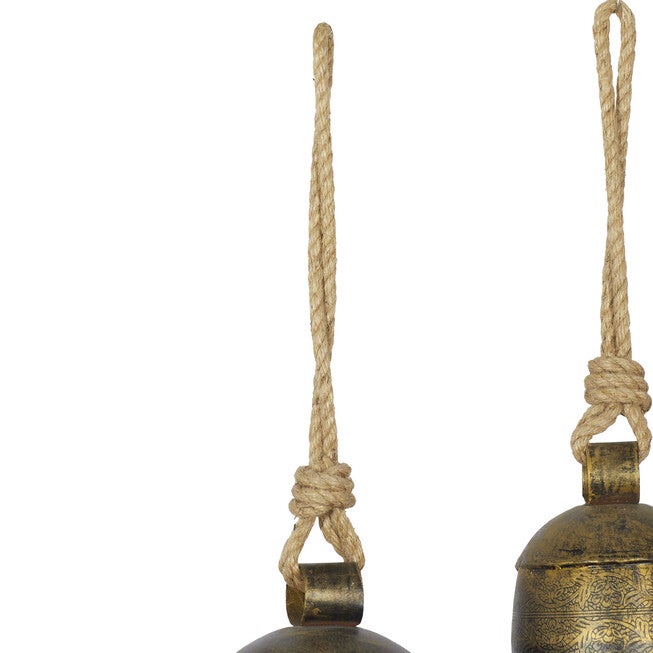 Set Of 3 Bronze Metal Rustic Windchime, , alternate image number 4