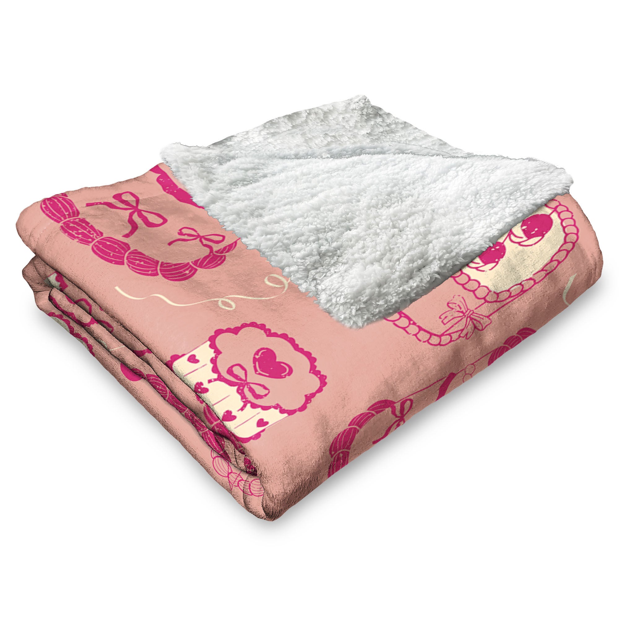 Valentine's Day V-Day Cakes Silk Touch Sherpa Throw Blanket 50x60 Inches, VDAY CAKES, alternate image number 3