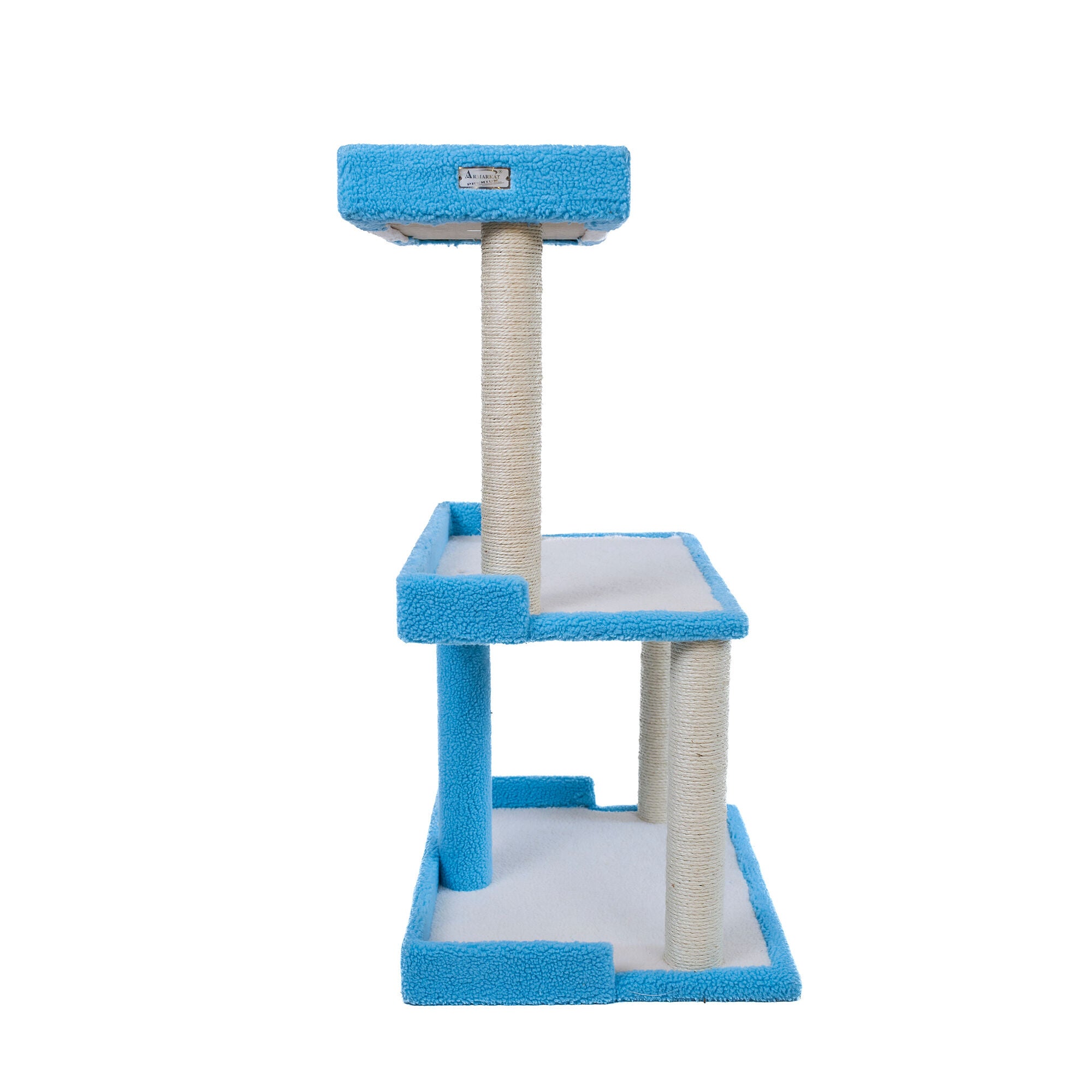 Armarkat Cat Tree for Large Cats: 41 inches Real Wood Tower with Scratching Posts And Perches, SKY BLUE, alternate image number 7