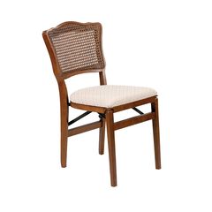 French Cane Back Folding Chairs, Set Of 2