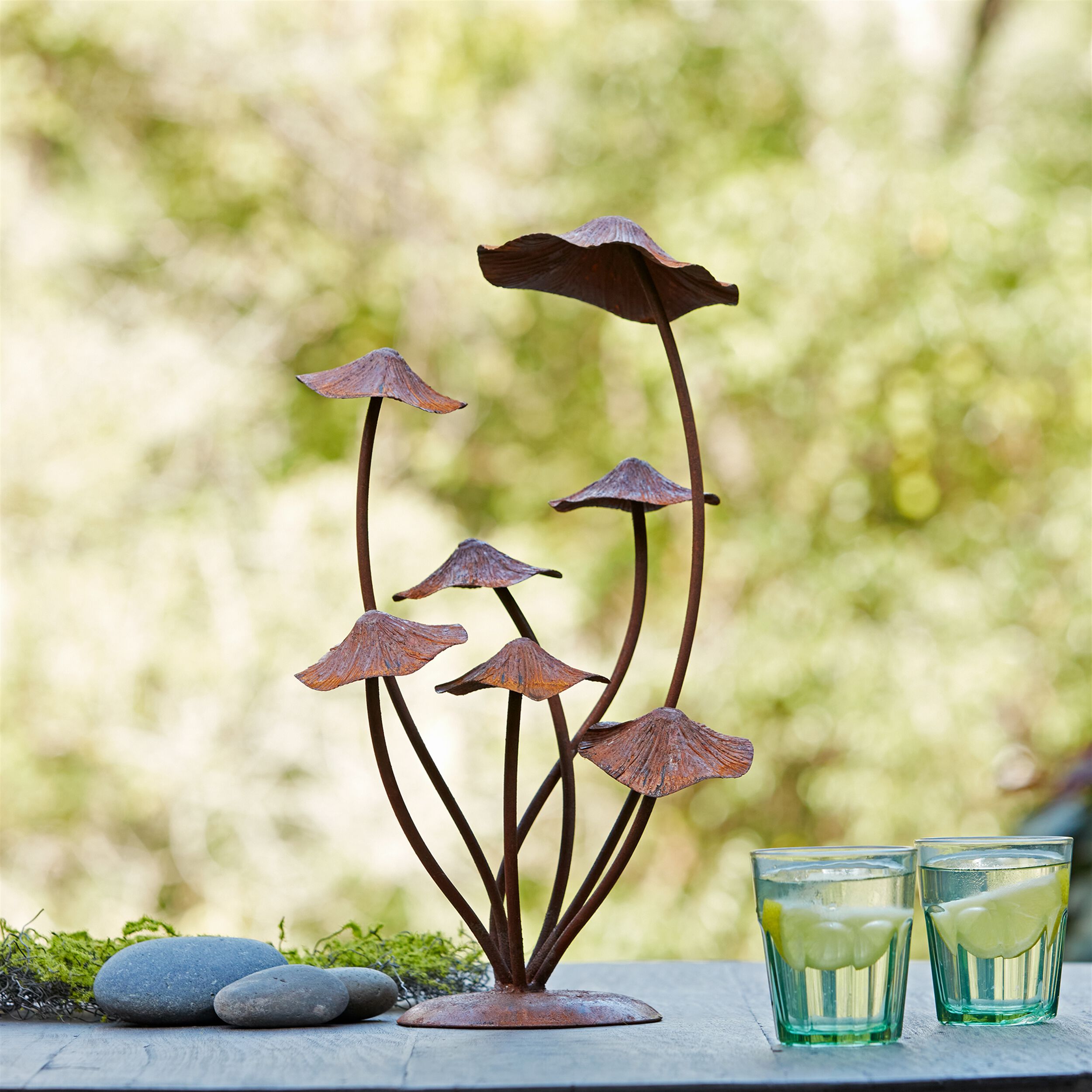 Bronze Metal Mushroom Garden Accent 17 inchesH, BRONZE, alternate image number 1