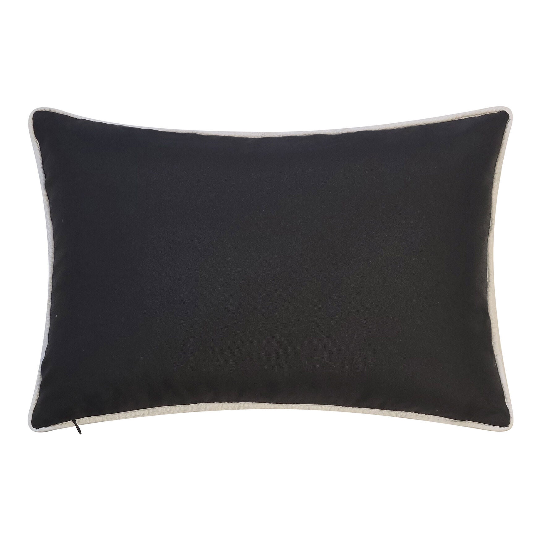 Indoor/Outdoor Arabasque Embroidered Decorative Throw Pillow 12X18, Black, , alternate image number 5
