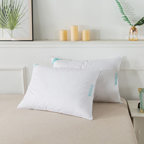Antimicrobial 233 Thread Count Cotton White Duck Down Pillow Bed Pillow, WHITE, hi-res image number null