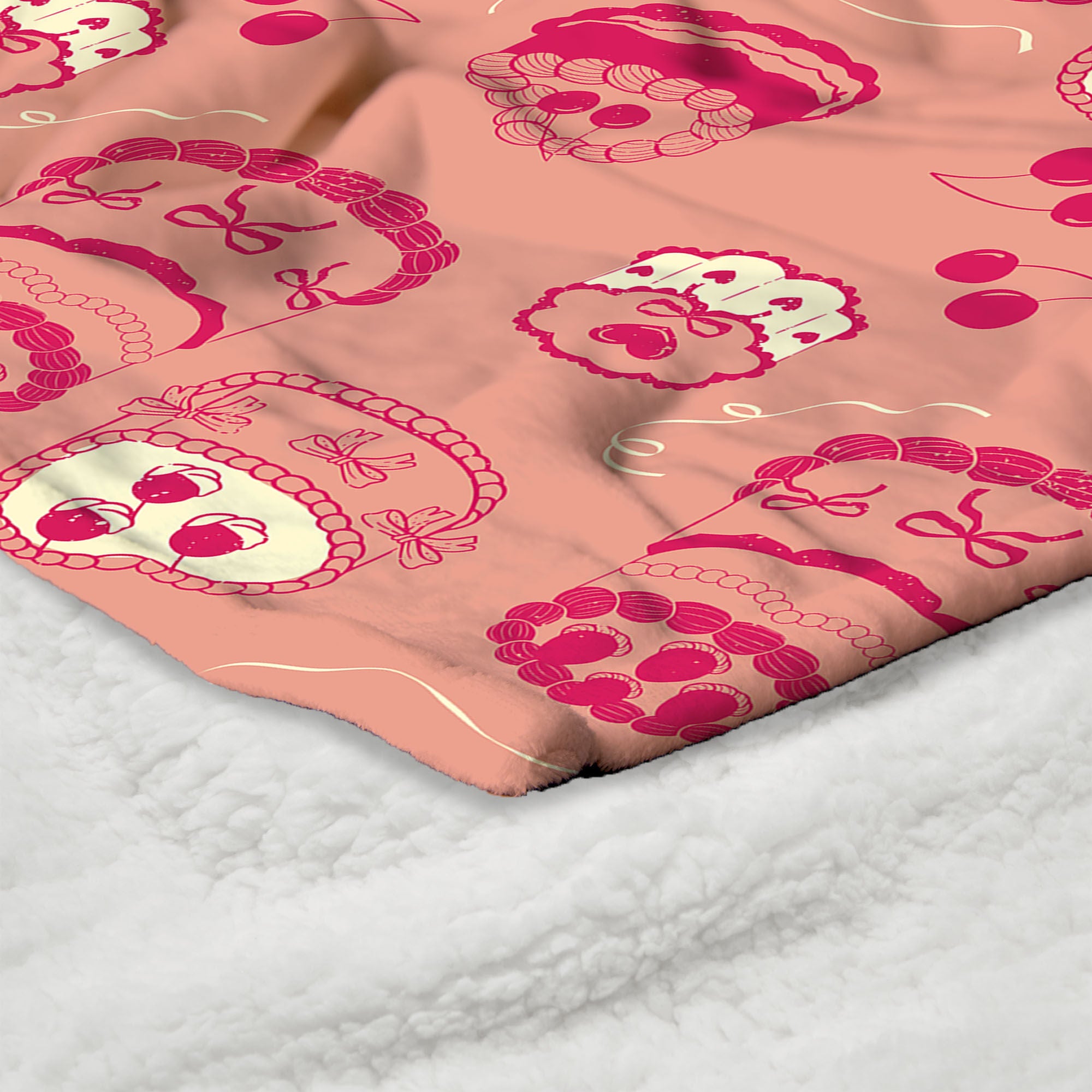 Valentine's Day V-Day Cakes Silk Touch Sherpa Throw Blanket 50x60 Inches, VDAY CAKES, alternate image number 4