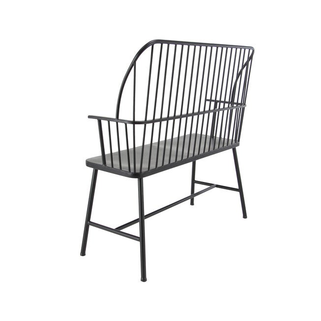 Black Metal Traditional Bench, , on-hover image number 1