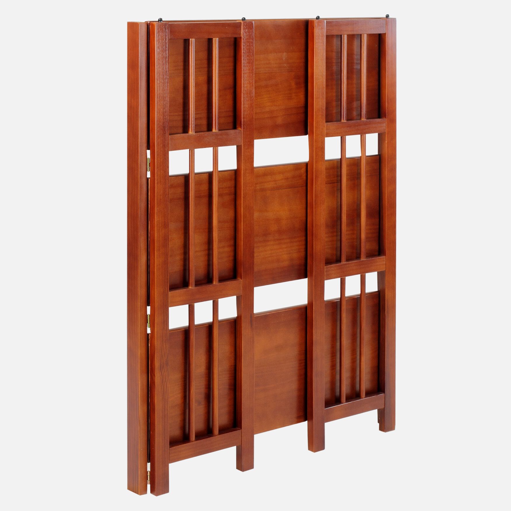 3-Shelf Folding Stackable Bookcase 27.5 inches Wide-Mahogany, , alternate image number 2