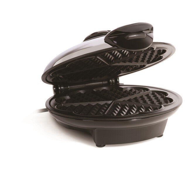 Euro Cuisine Heart Shape Waffle Maker, BLACK AND CHROME, hi-res image number null