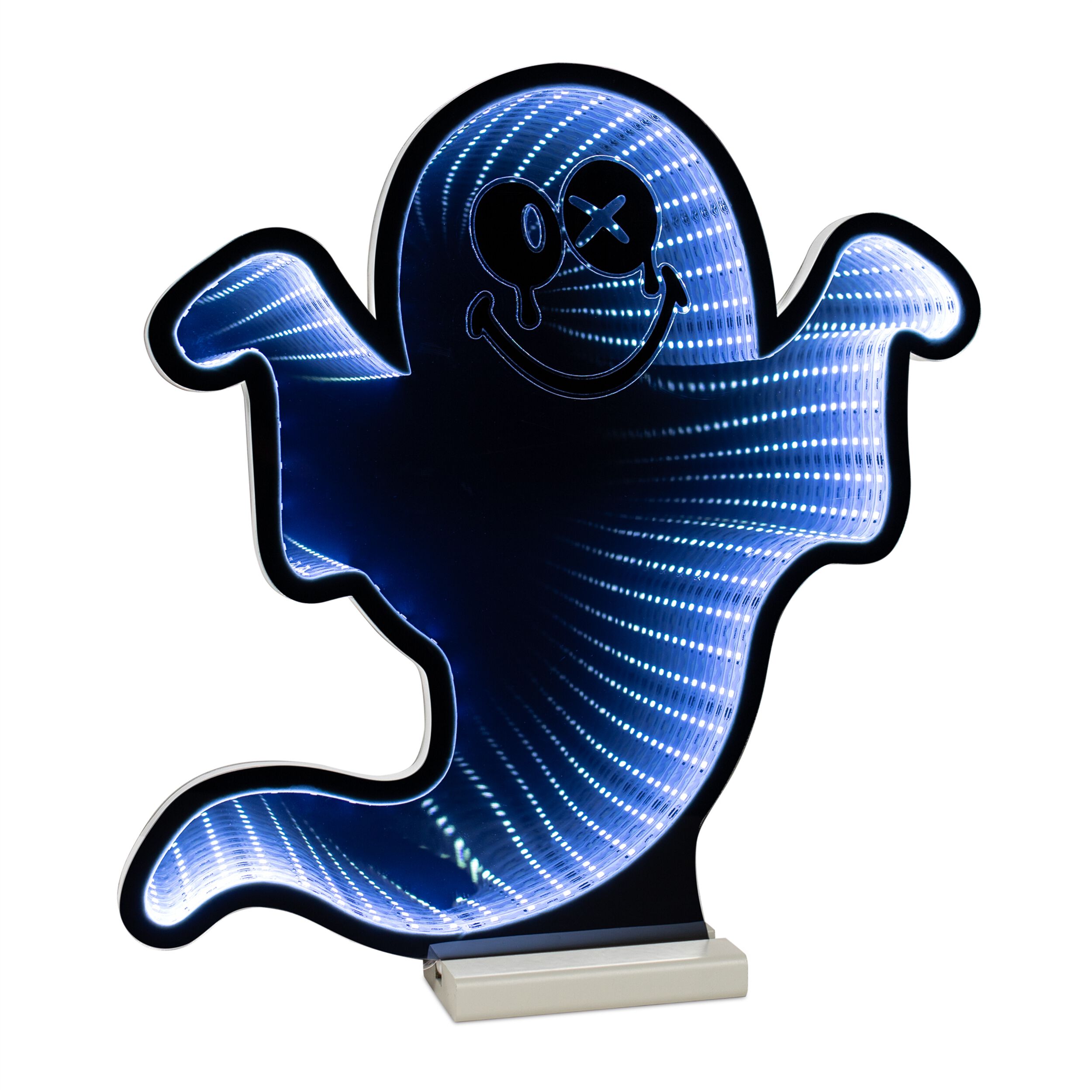 SmileyWorld Halloween Ghost Ekkolight 15.5 inchesH, WHITE BLACK, hi-res image number 0