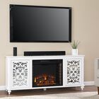 Maldina Electric Fireplace W Media Storage, WHITE, hi-res image number null