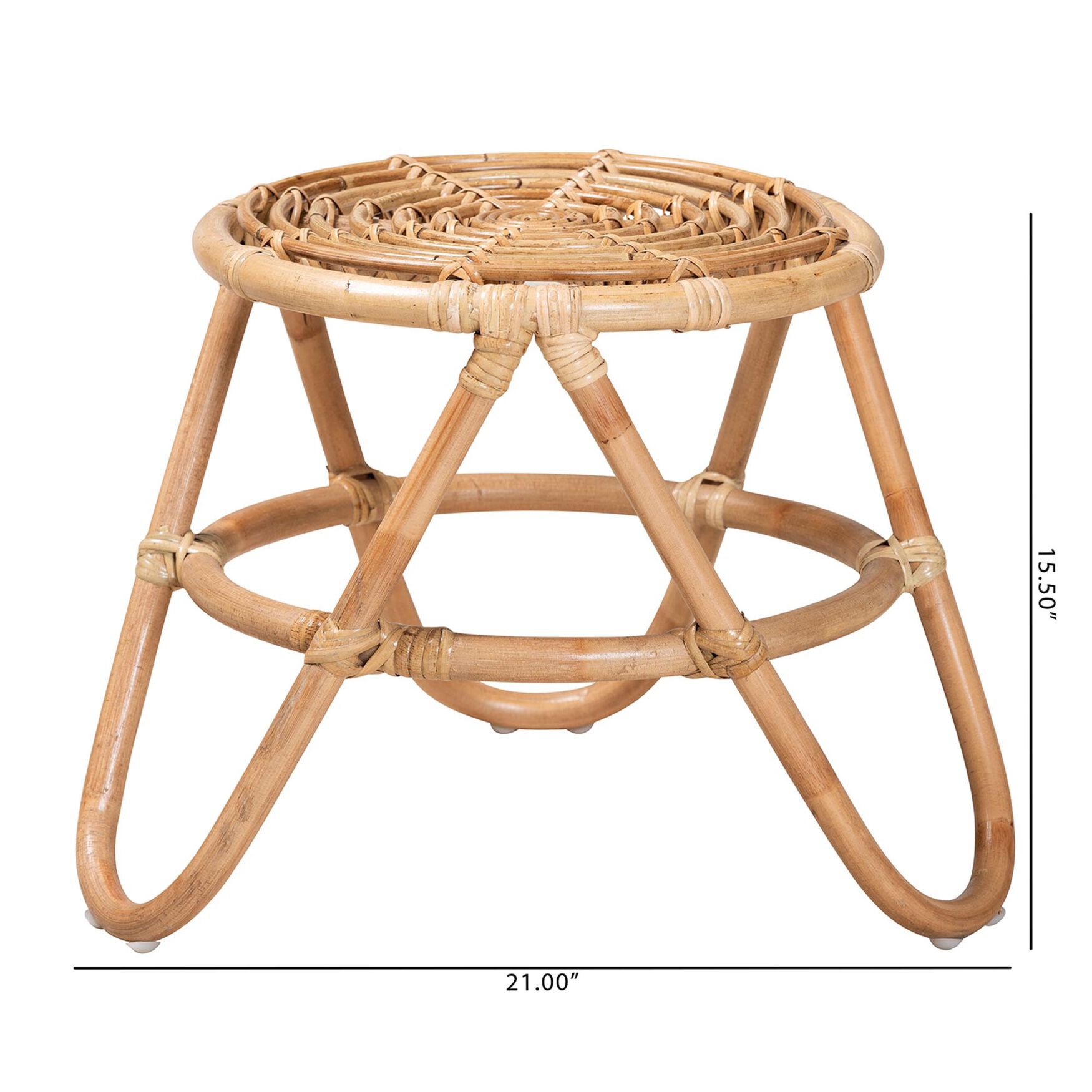 Jacinda Modern Bohemian Natural Brown Rattan End Table, , alternate image number 7