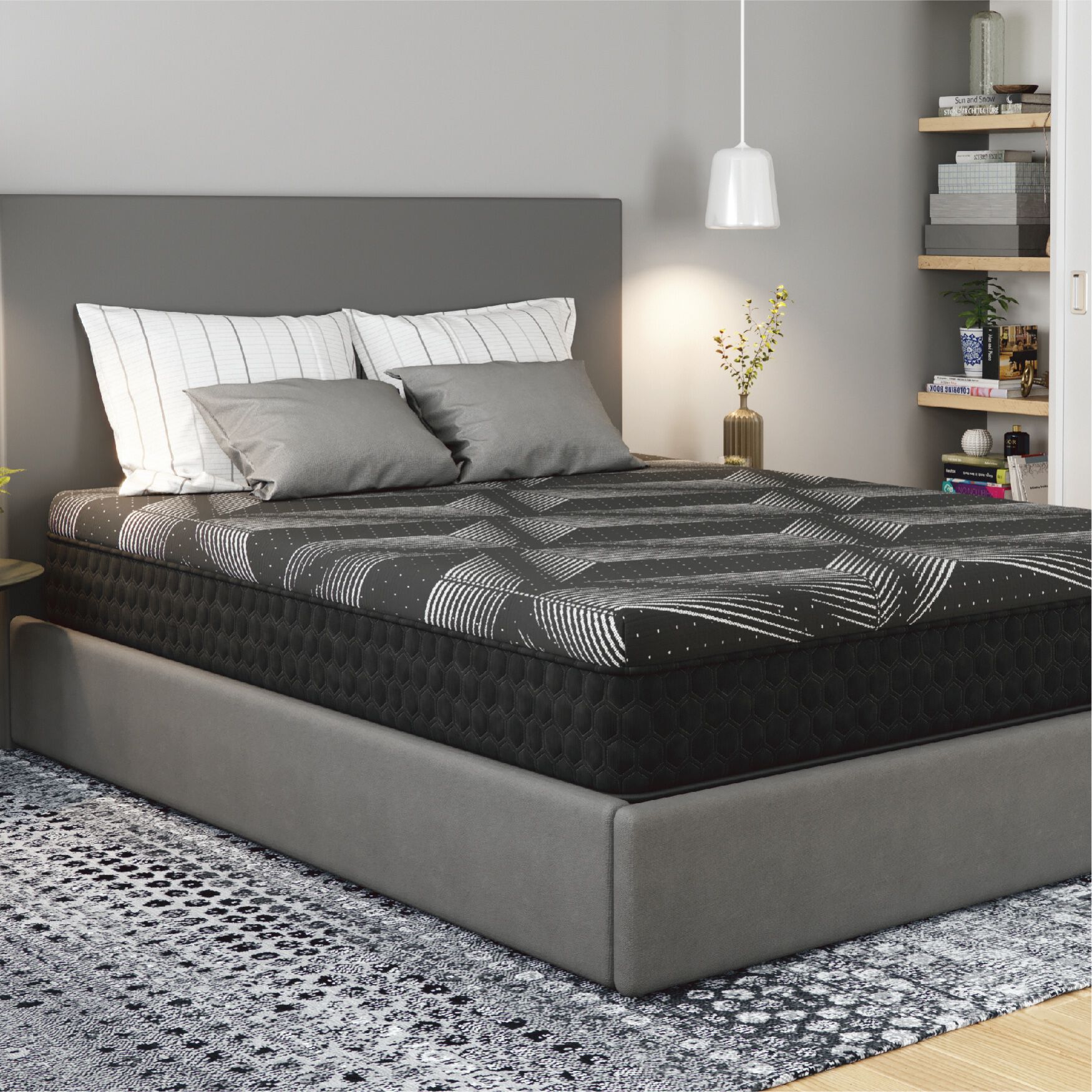 11 inches Copper Memory Foam Hybrid, Medium, Twin Xl Mattress, DARK GREY, hi-res image number 0