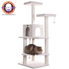 Real Wood 57" Fleece Covered Cat Tree Climber